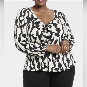 Ava & Viv| Long Sleeve Feminine Blouse, Wide Sleeve•••Size 2x, Knit Material